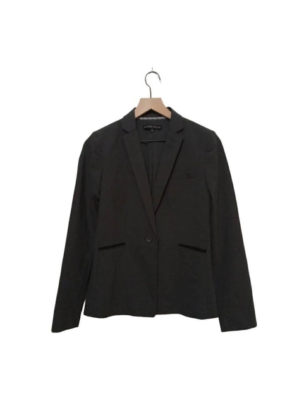 ANTONIO Melani Gray Single Breasted Wool Blend Single Button Blazer Sz 2